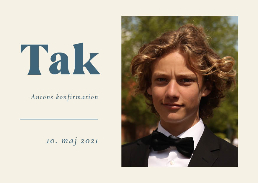 Takkekort - Anton konfirmation Takkekort